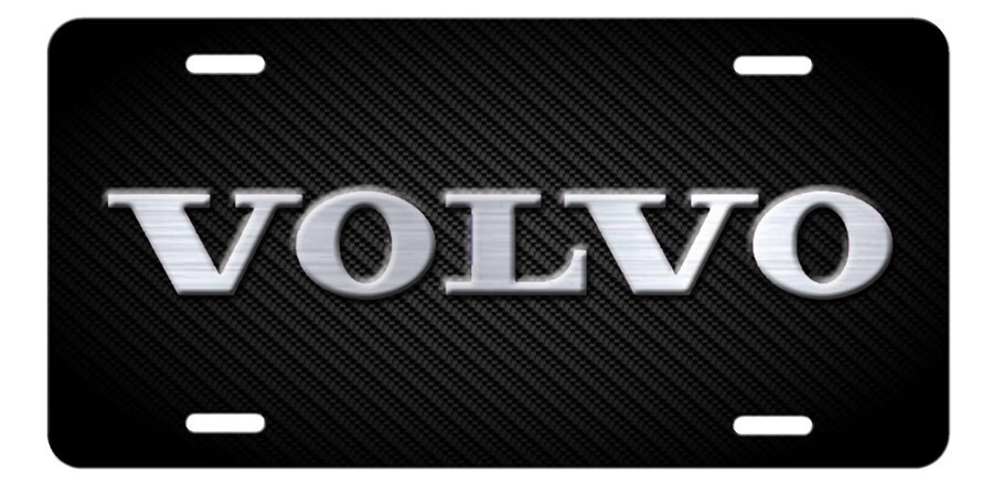Volvo Inspired Art on Simulated Carbon Fiber Aluminum License Plate Tag