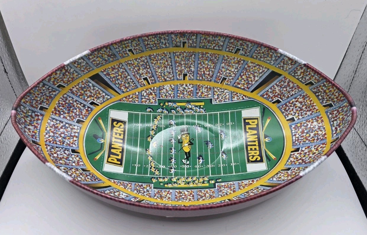 Vintage 1990s Planters Mr. Peanut Football Snack Bowl Collectible