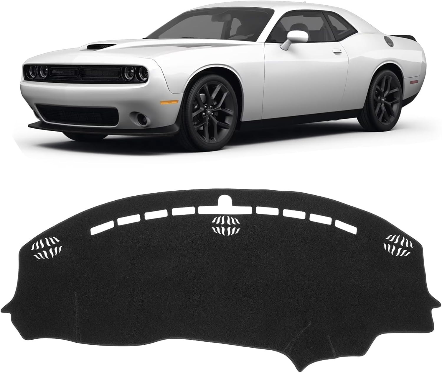 KUST Black Dash Cover for Dodge 59.45\'\'×24.41\'\'(Dodge Challenger 15-24） 