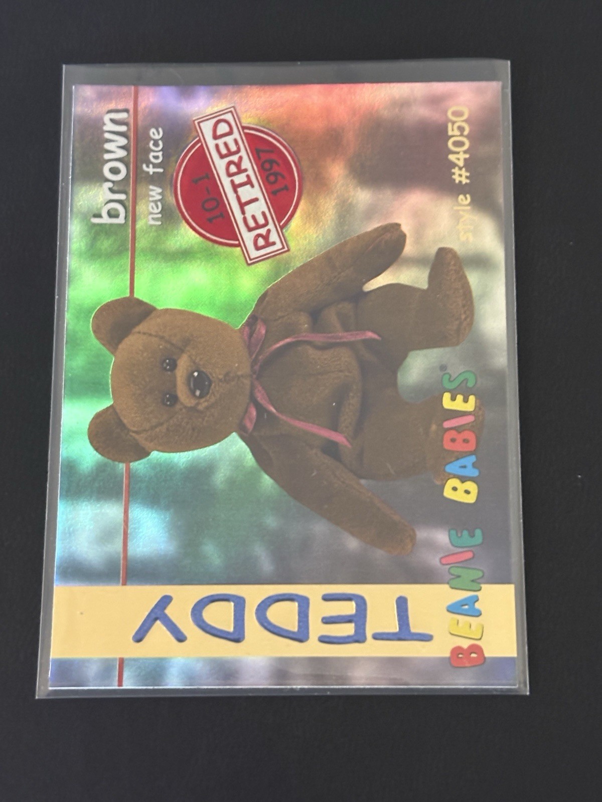 1998 Ty Beanie Babies Red Retired Card #21 Teddy Brown New Face