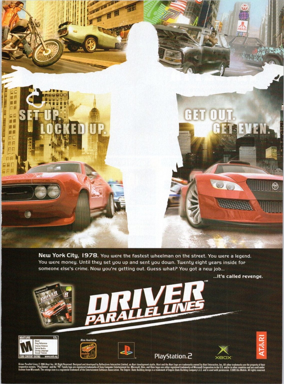 Atari Driver Parallel Lines 2006 Original Print Ad PlayStation 2 Xbox