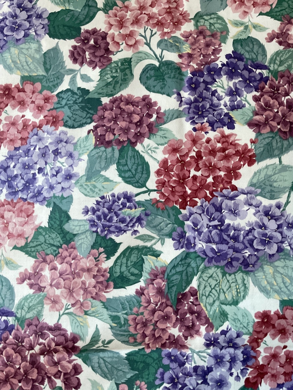 Vintage 1987 Sanderson Cotton Sateen Fabric 2.5m | \'Ambleside\' Hydrangea Pink