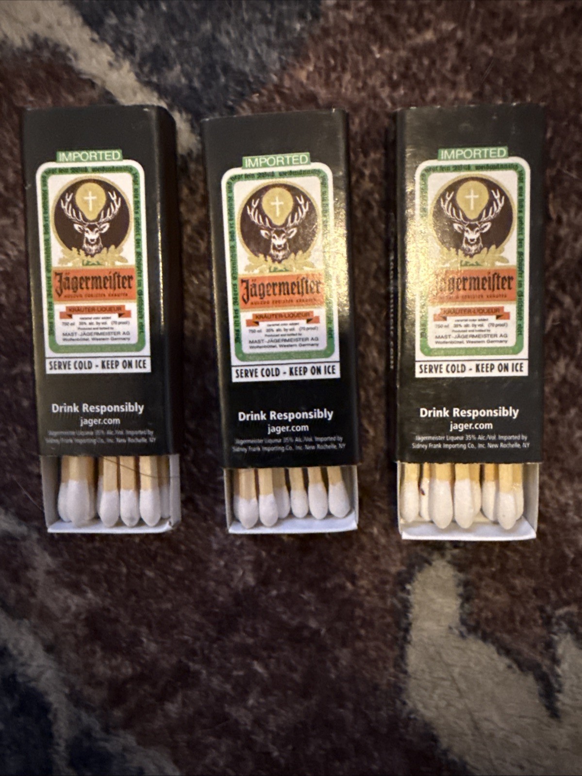 Vintage Jägermeister Matchbooks Lot (3) Oversized Billboard Bottle Unstruck