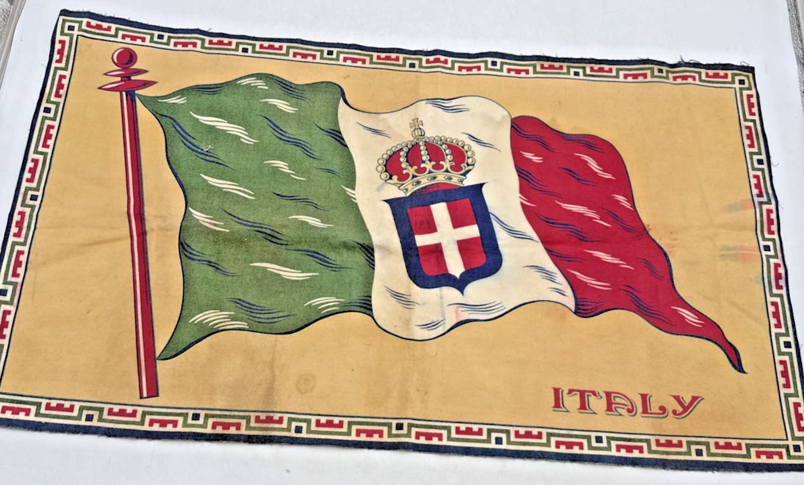 Vtg Felt Banner Kingdom Of Italy Flag 16\