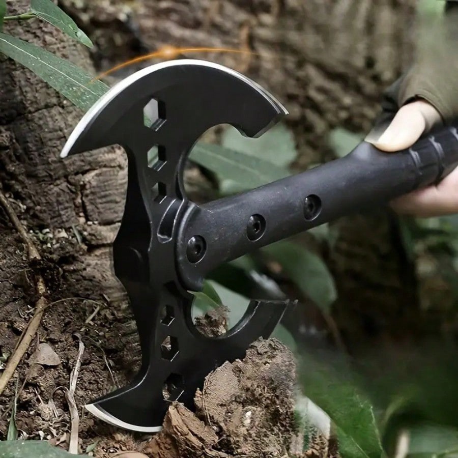 16 Inch Hand Forged Camping Axe With Sheath Wood Handle Portable Survival Axe