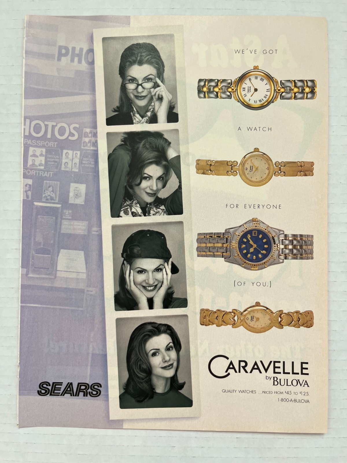 1998 VTG Caravelle by Bulova Watches Magazine Ad - 