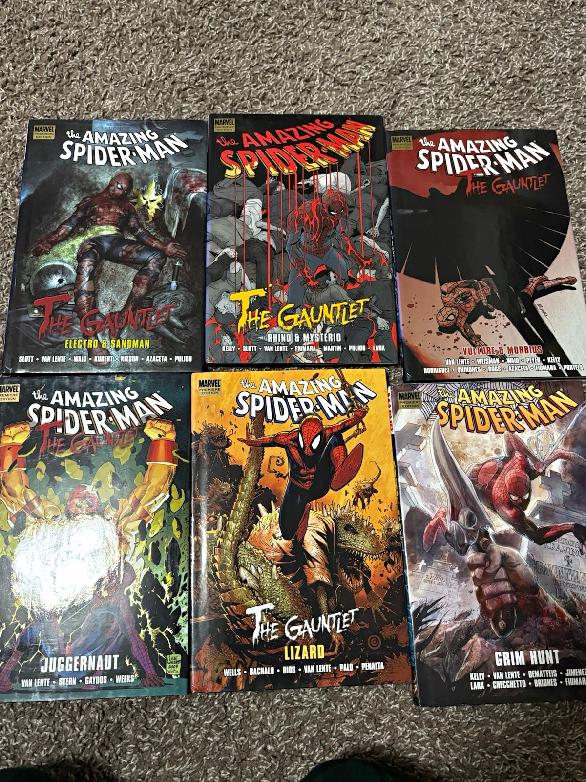 Marvel The Amazing Spider-Man: The Gauntlet, Grim Hunt Hardcover lot ASM 612-637
