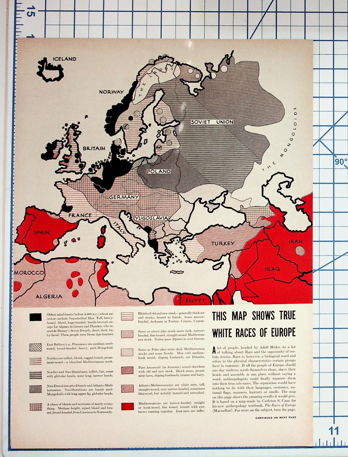 1930s Magazine Article WWII Era European Racial Map Old Gold Life Savers Ads