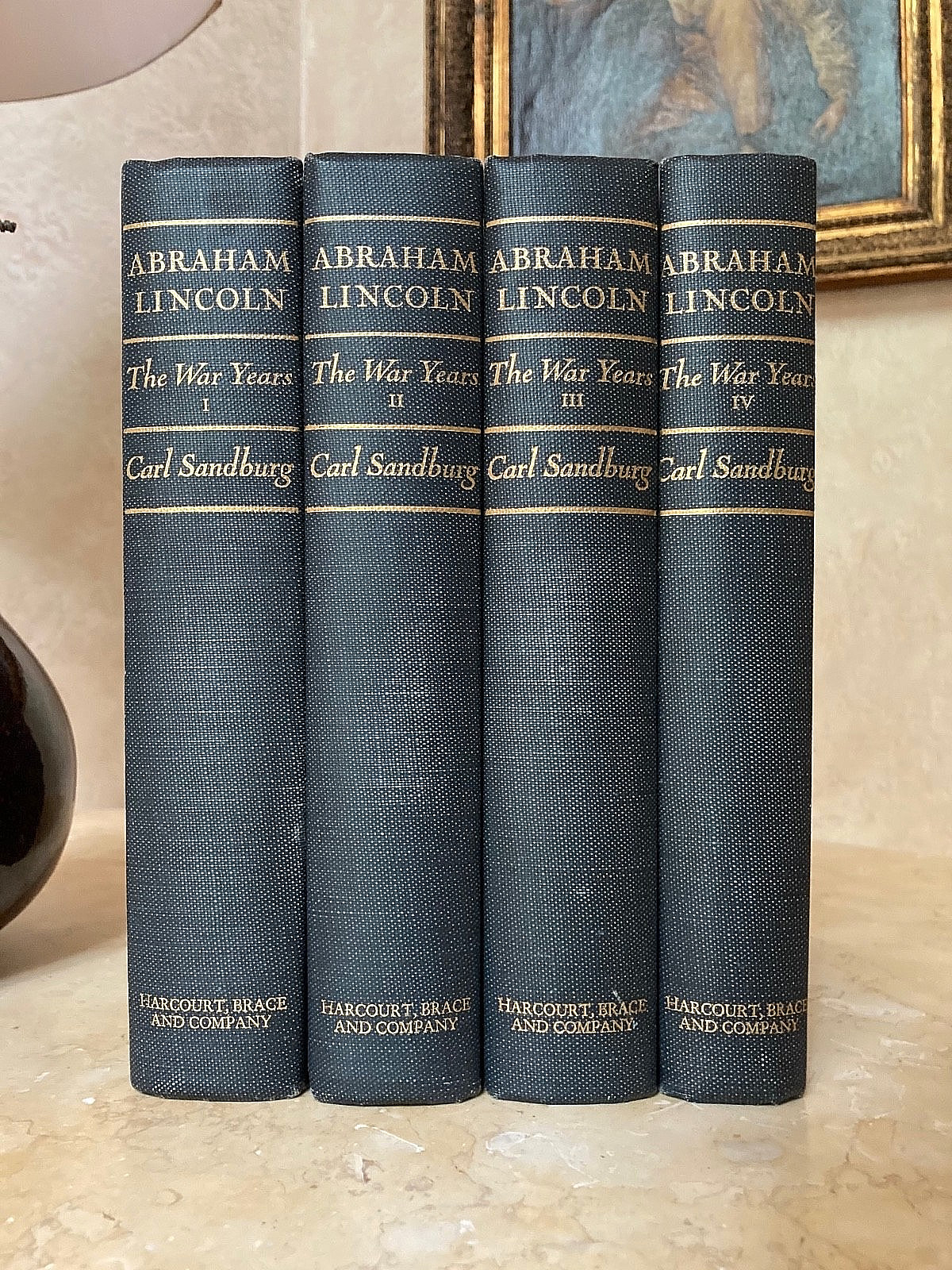 ABRAHAM LINCOLN THE WAR YEARS BY CARL SANDBURG 4-VOLUME SET BOOKS 1960 FINE 