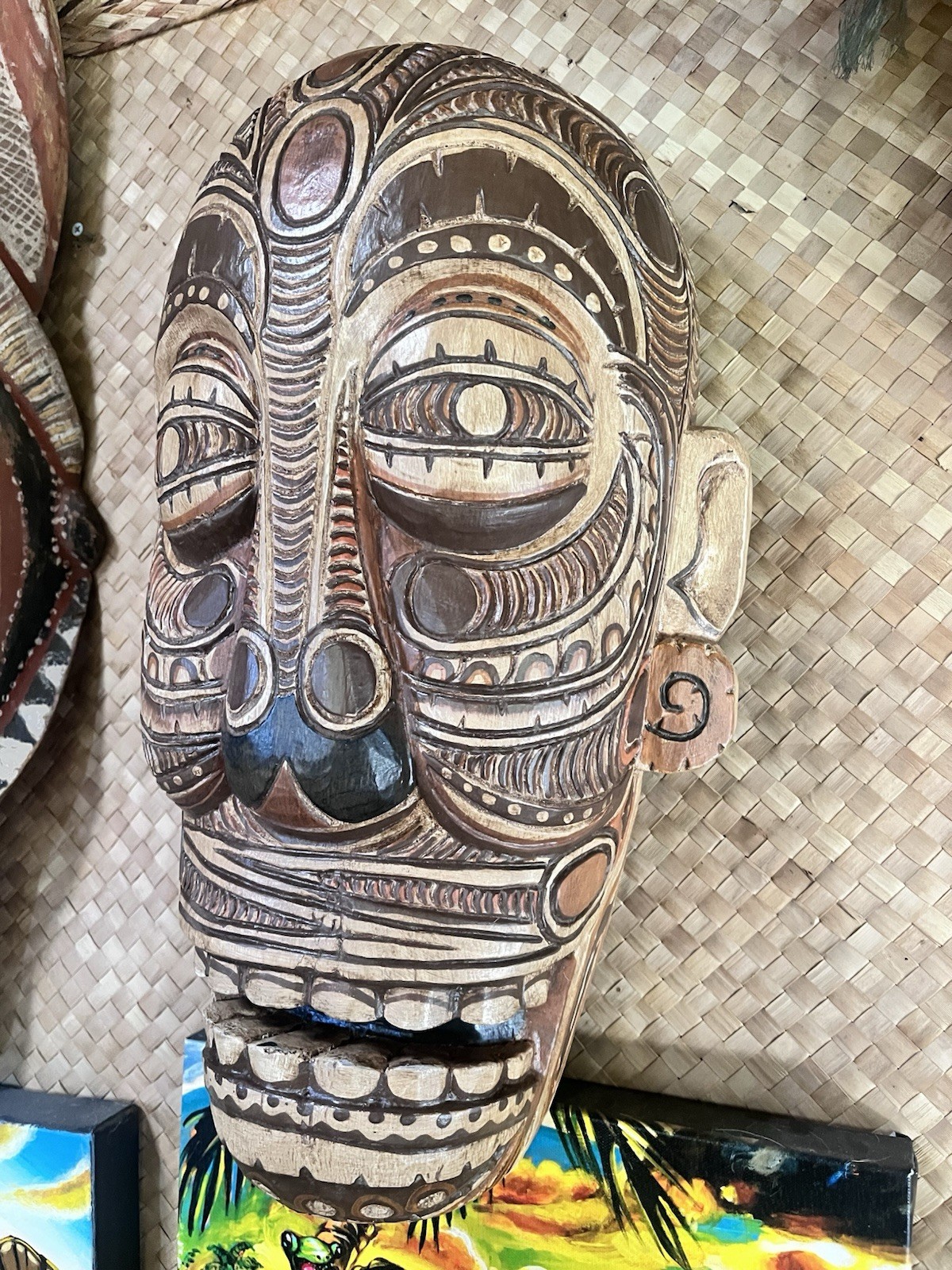 Traditional Tattooed PNG Tiki Mask by Smokin' Tikis Hawaii Oceanic