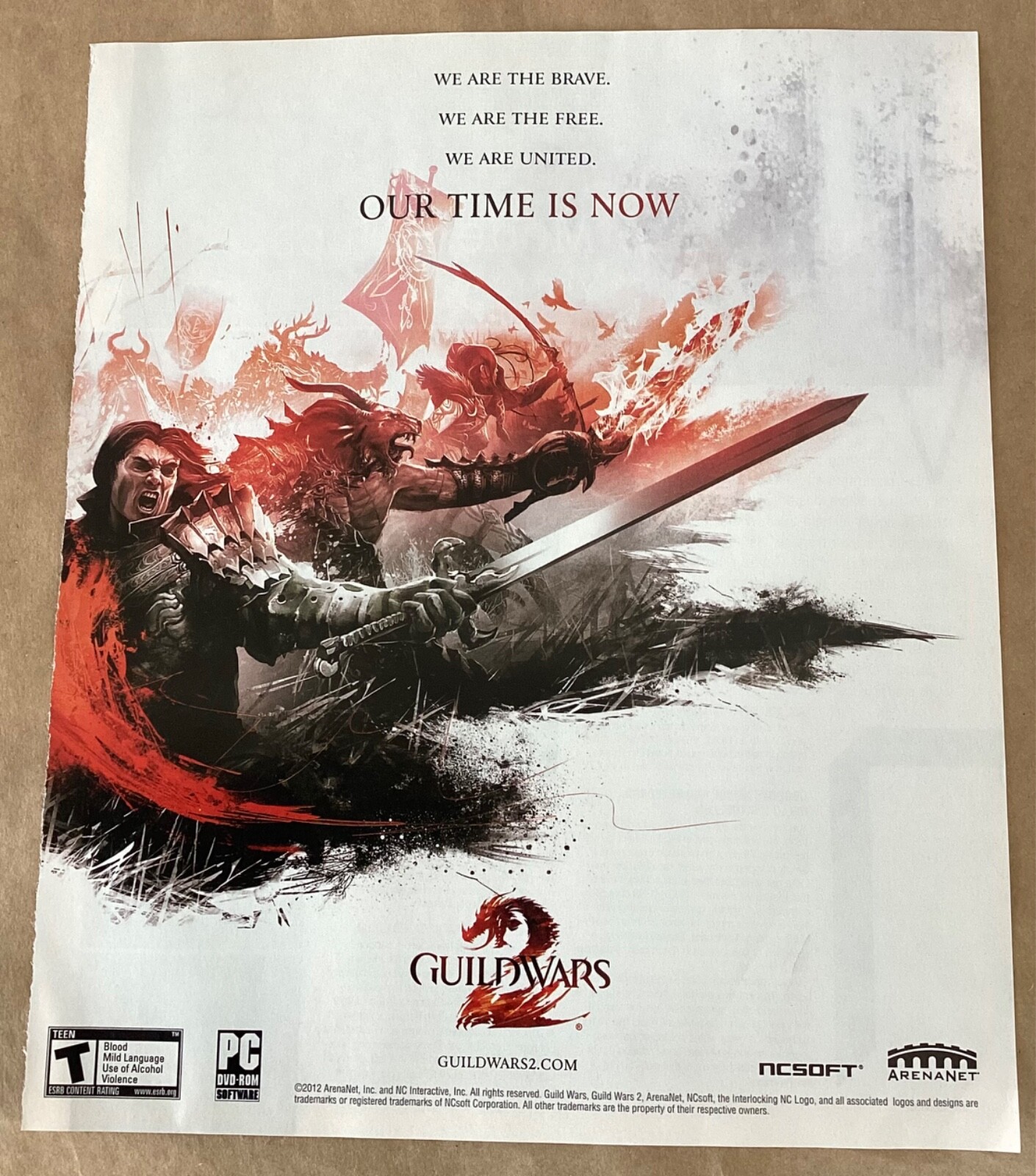 Guild Wars 2 II 2012 Print Ad art video game promo NCSoft Arenanet gaming advert