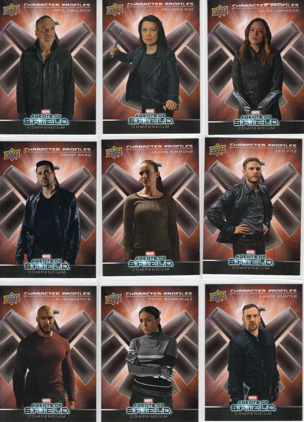Agents of S.H.I.E.L.D Compendium 2019 Character Profiles Chase Set CB1 to CB20