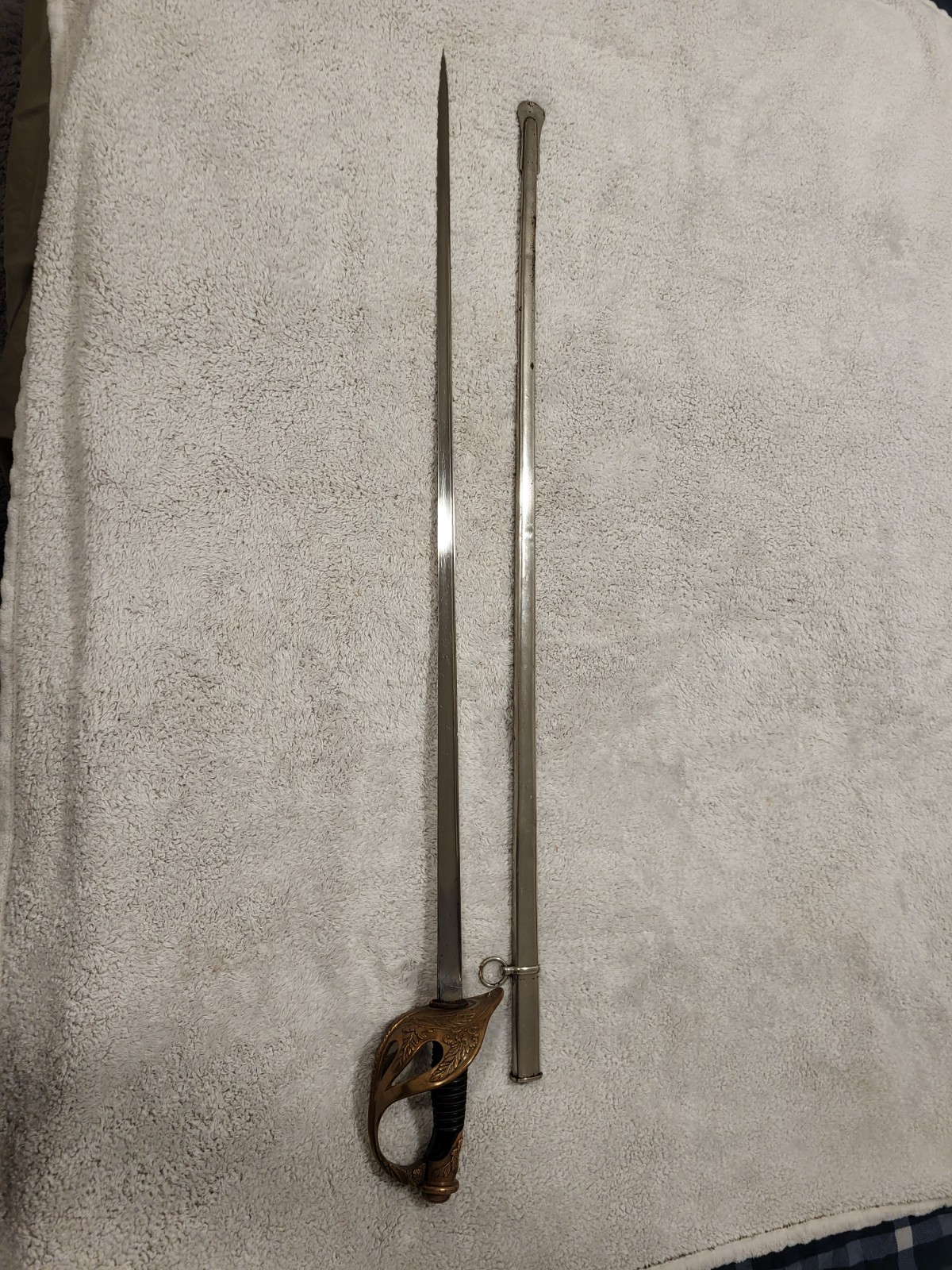 1896 French Calvary Fantasy Art Sword, Medusa Face inside the hilt, hand tooling