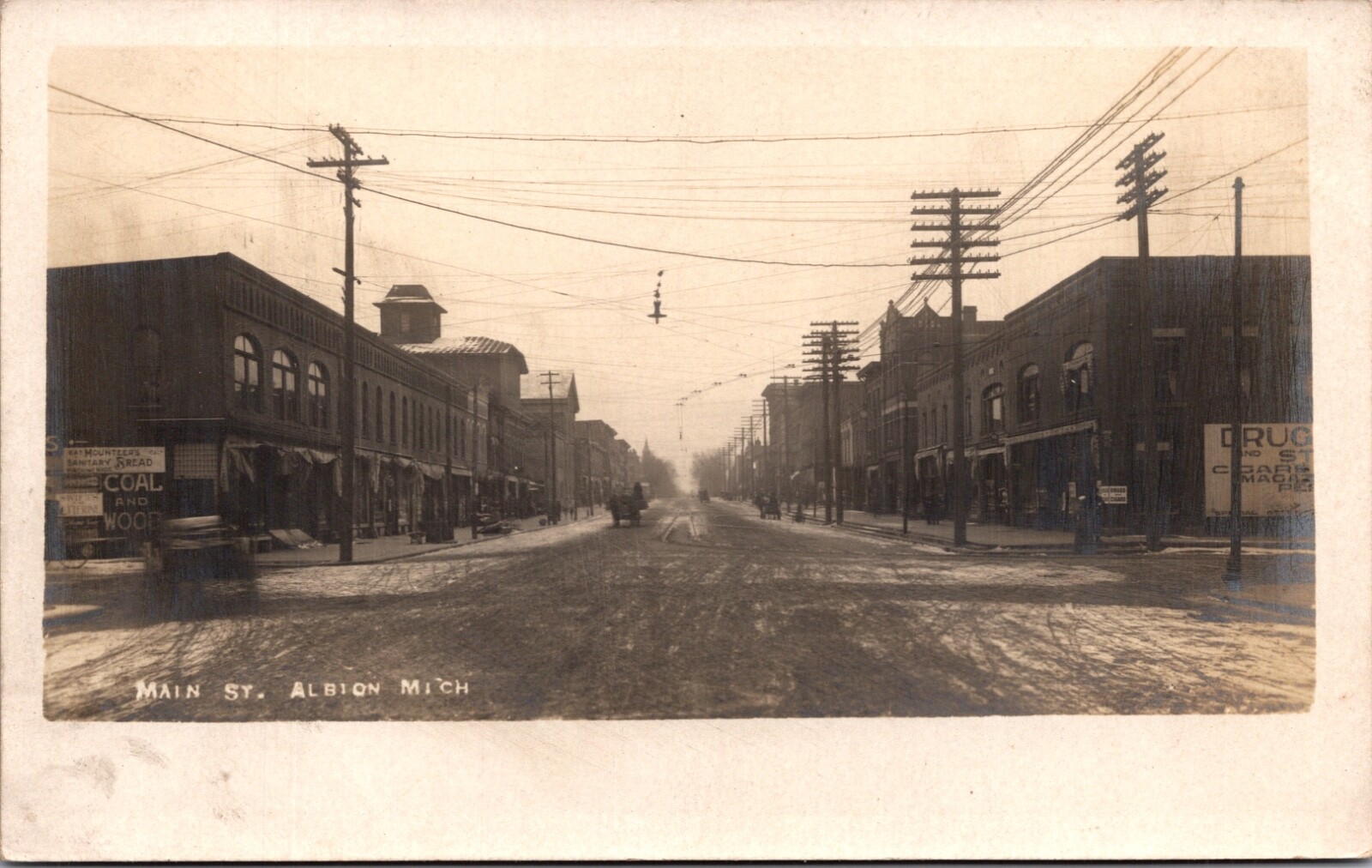 RPPC Businesses Main Street Coal and Wood, Drug Store in Albion, Michigan