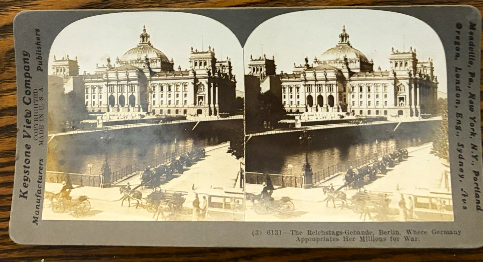 Keystone View Stereoview Reichstag Berlin WWI Propaganda 