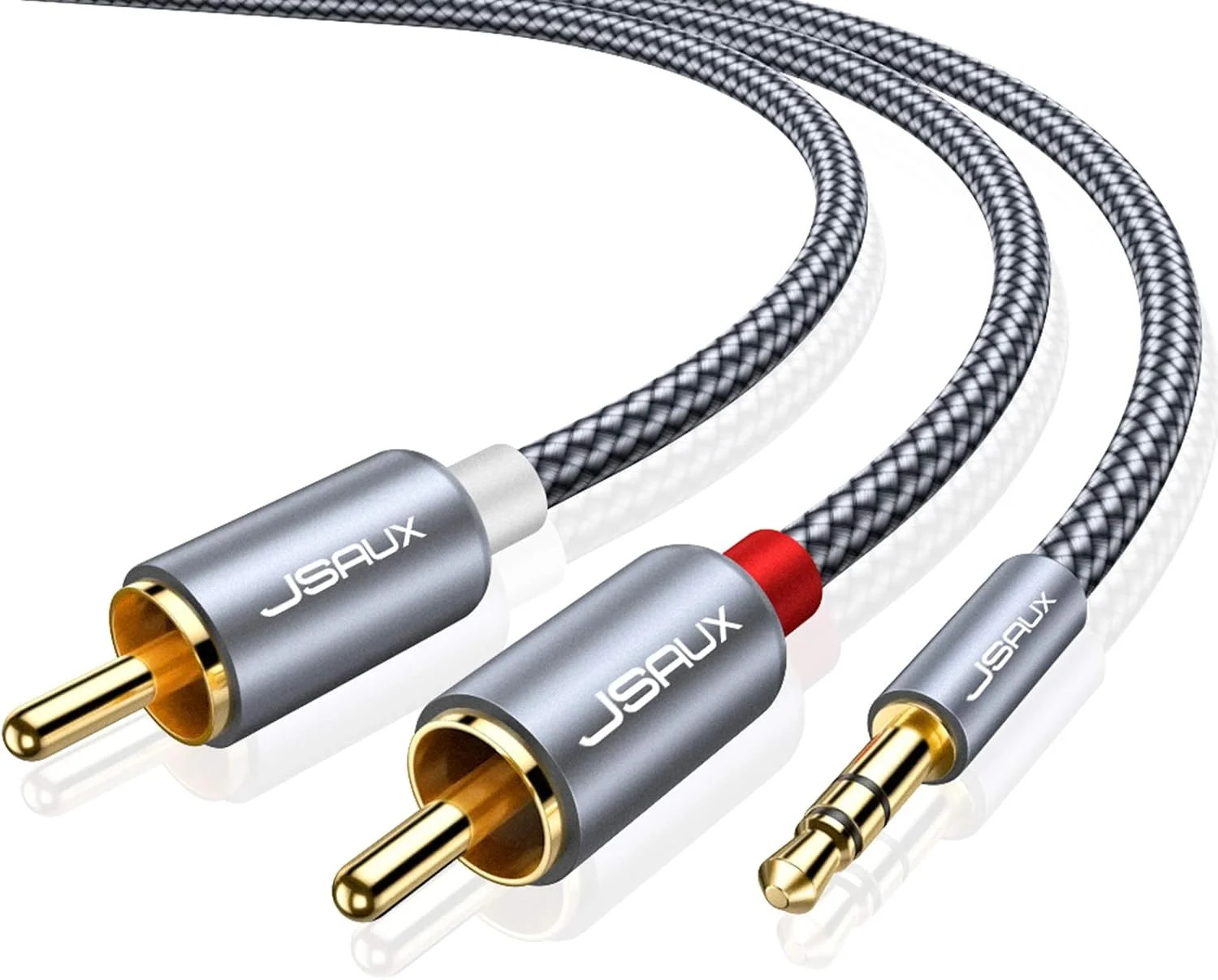 RCA to 3.5mm AUX Cable 6.6ft 1/8 Stereo Audio Adapter Cord for Phone TV Tablet