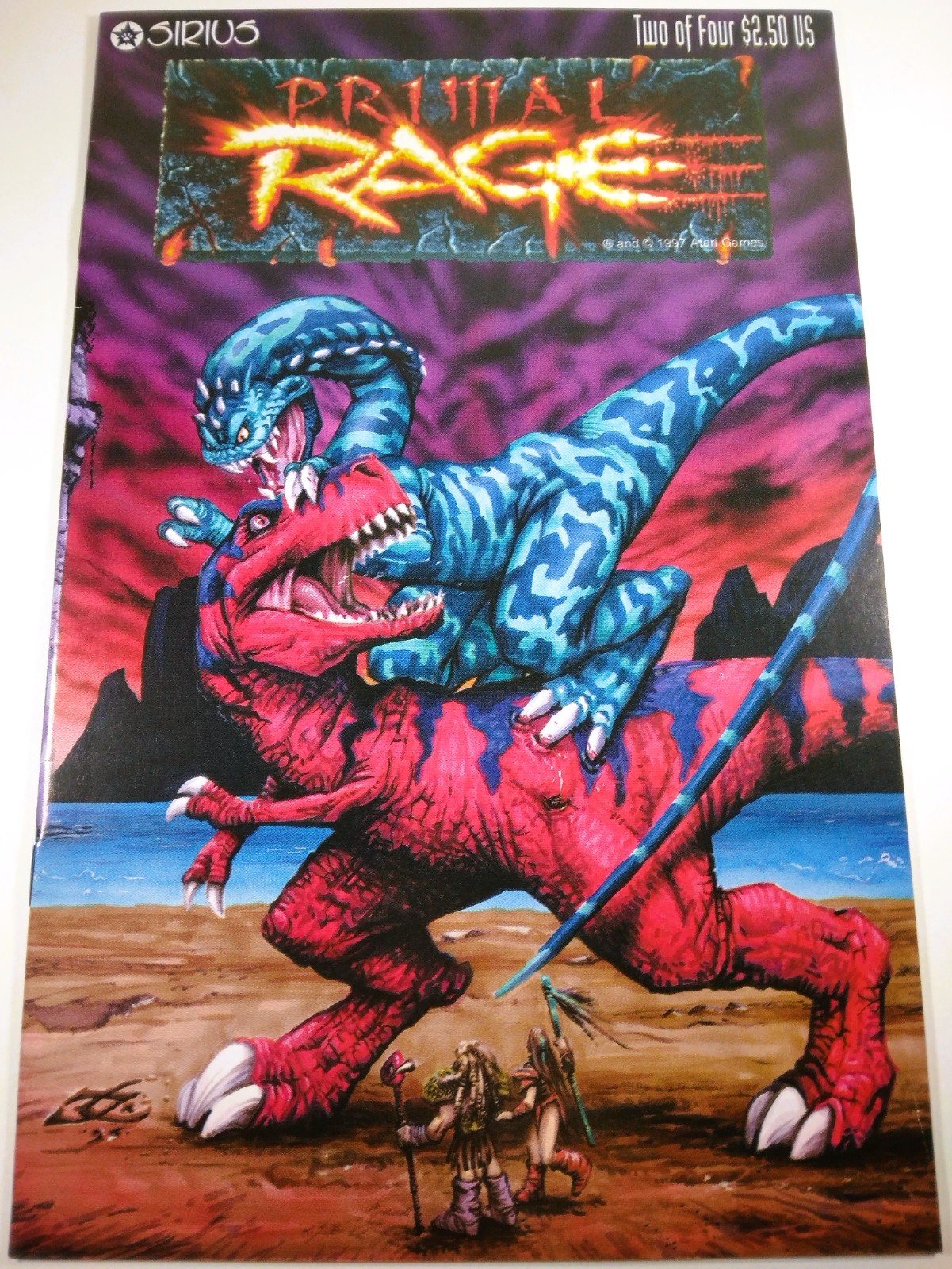 🩸💀 PRIMAL RAGE #2 SIRIUS COMICS 1996 Midway Mortal Kombat Rampage Godzilla 7.0