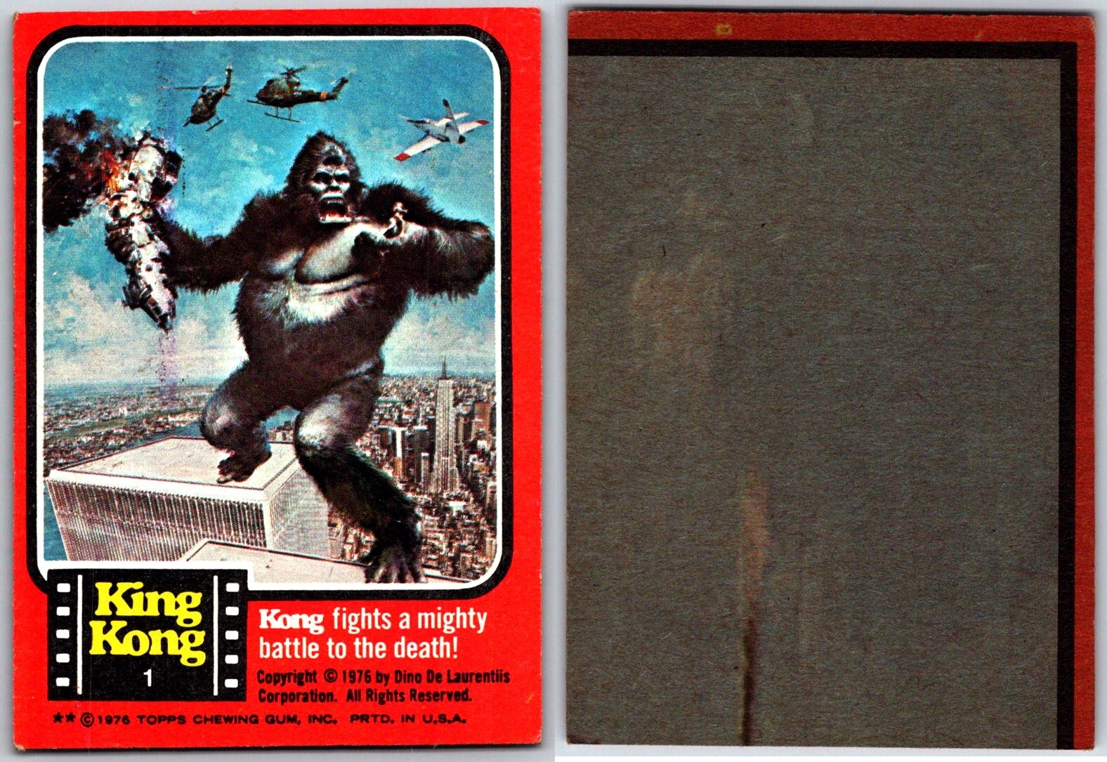 1976 Topps KING KONG Movie Cards/Stickers - Set Break -U Pick Complete Your Set