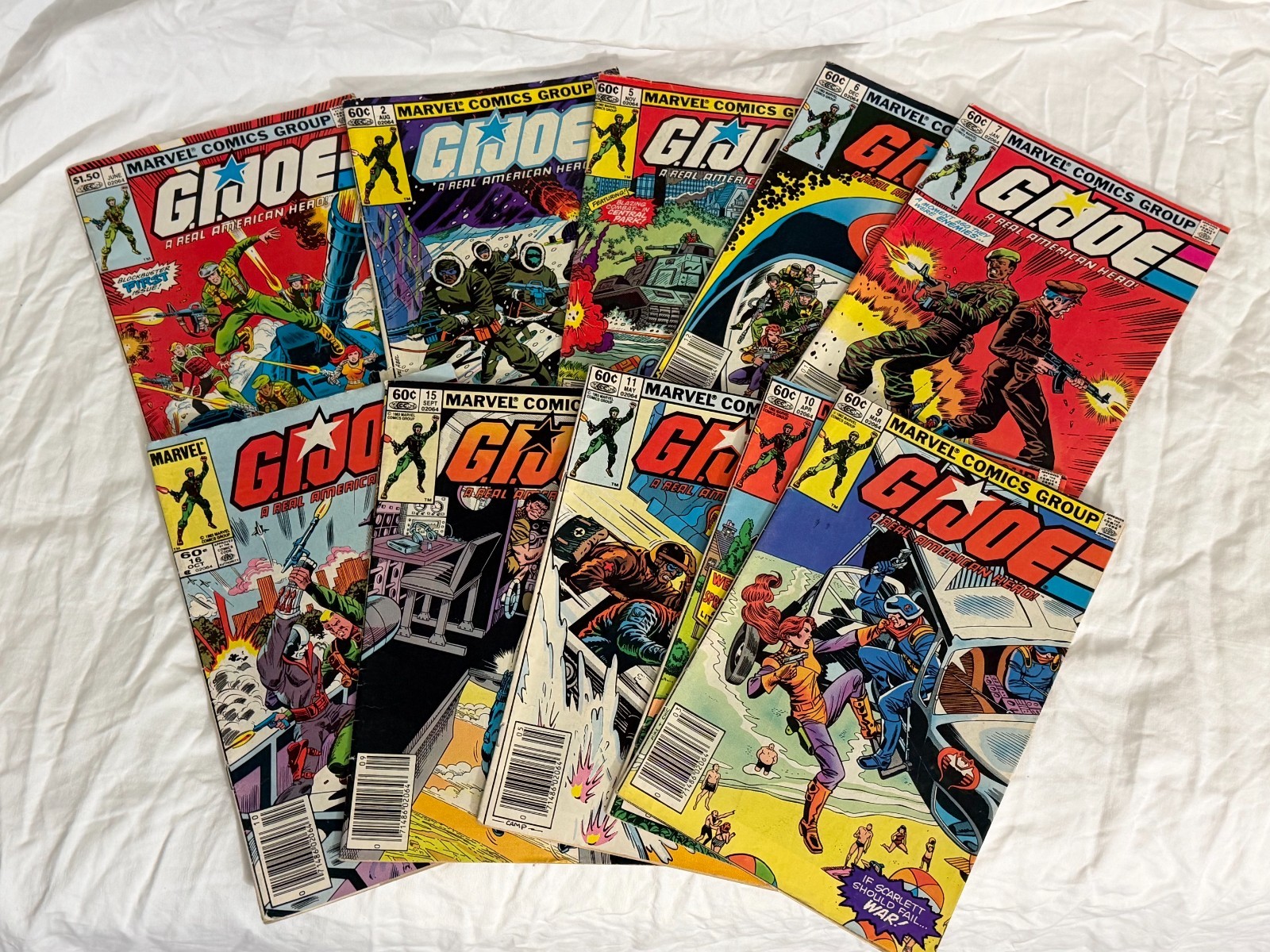 VINTAGE G.I. JOE: A REAL AMERICAN HERO MARVEL COMICS – 10-ISSUE NEWSSTAND LOT
