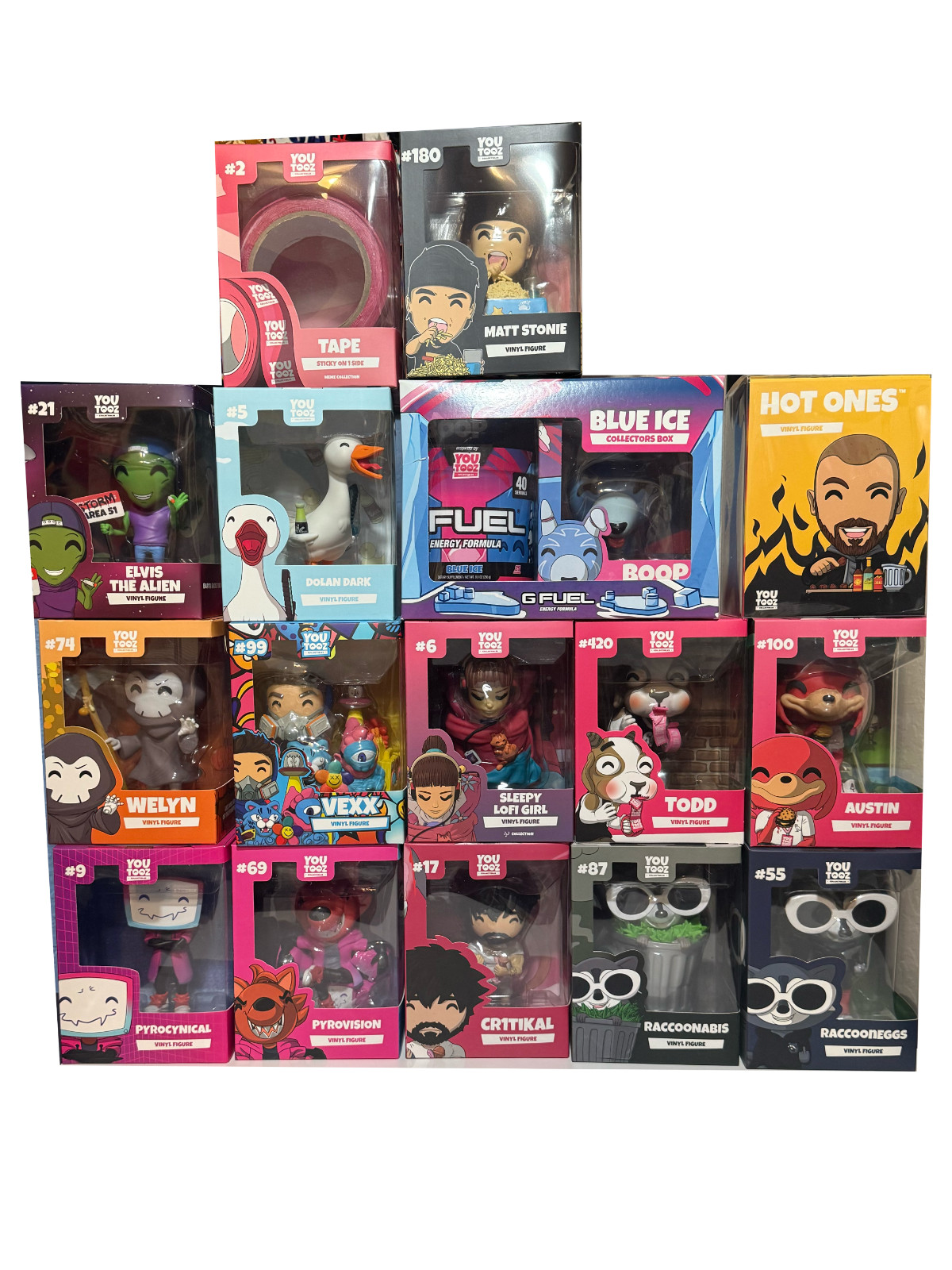 Youtooz Figure Lot (Moist Cr1tikal, Sleepy Lofi Girl, Pyrocynical, and more)