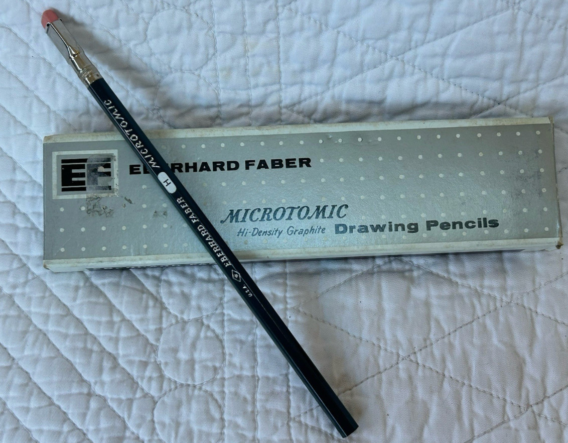 Lot of 12 Vintage Eberhard Faber Microtomic Woodclinched Pencil flat erase 603-H