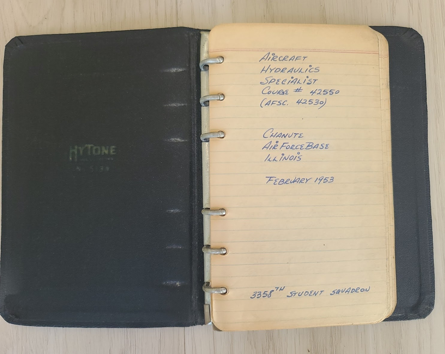 3358th Sqaudron 1953 Notebook WAF Joyce McNeely Korean War Era USAF Chanute IL