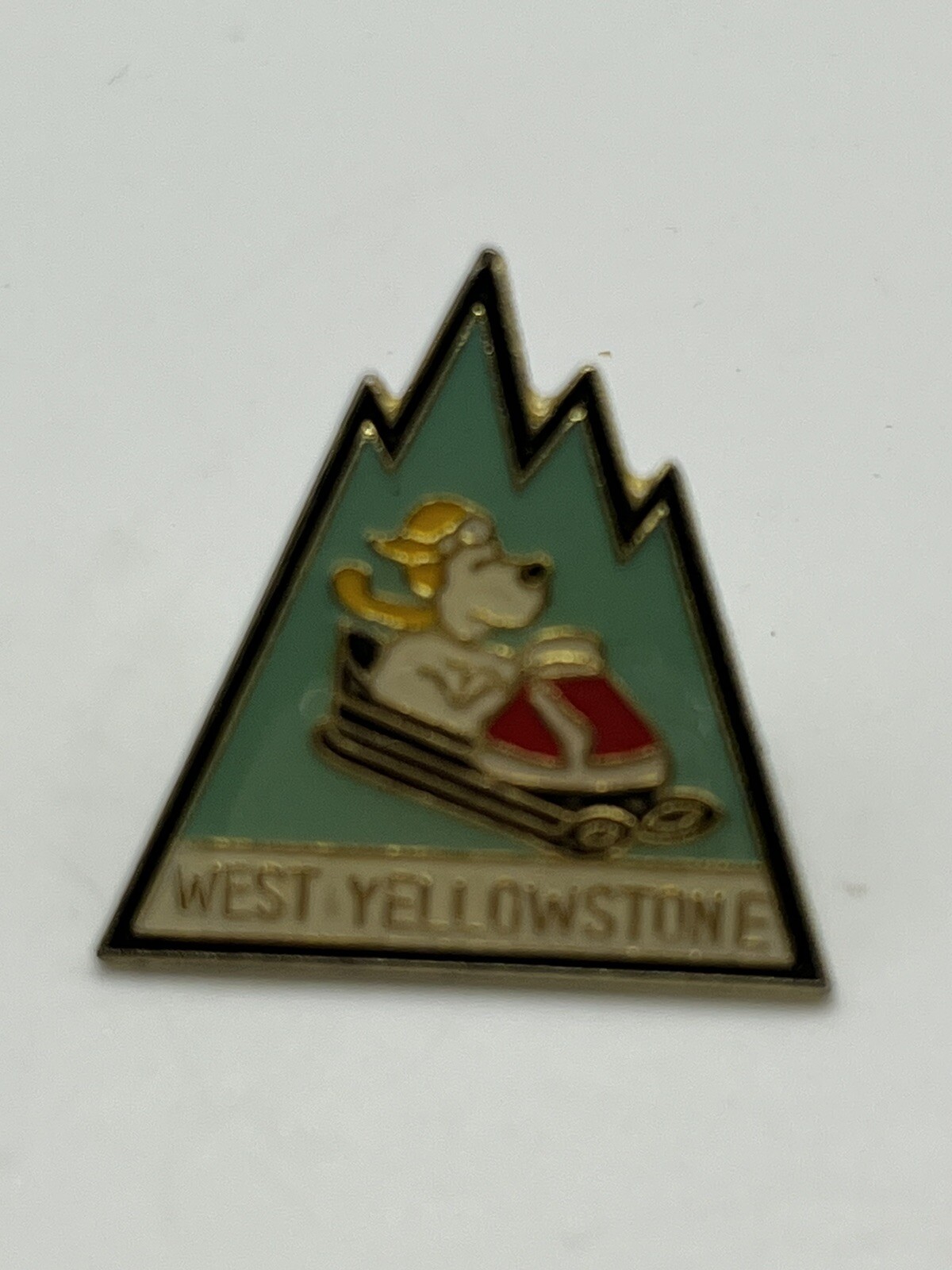 VTG Grand Tetons Wyoming National Park Dog Bobsledding Ski Pin