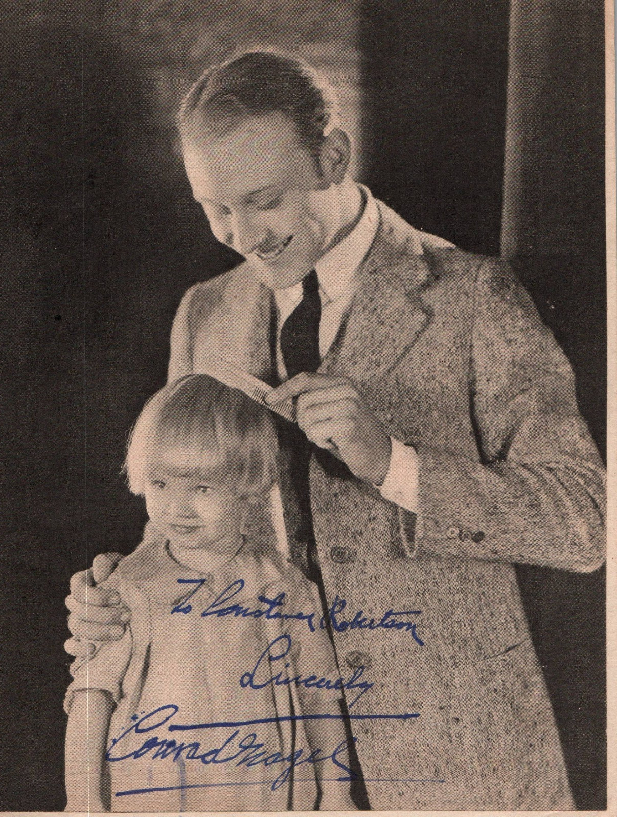 1940s HOLLYWOOD CONRAD NAGEL SIGNED AUTOGRAPH PORTRAIT ORIG PHOTO MA16