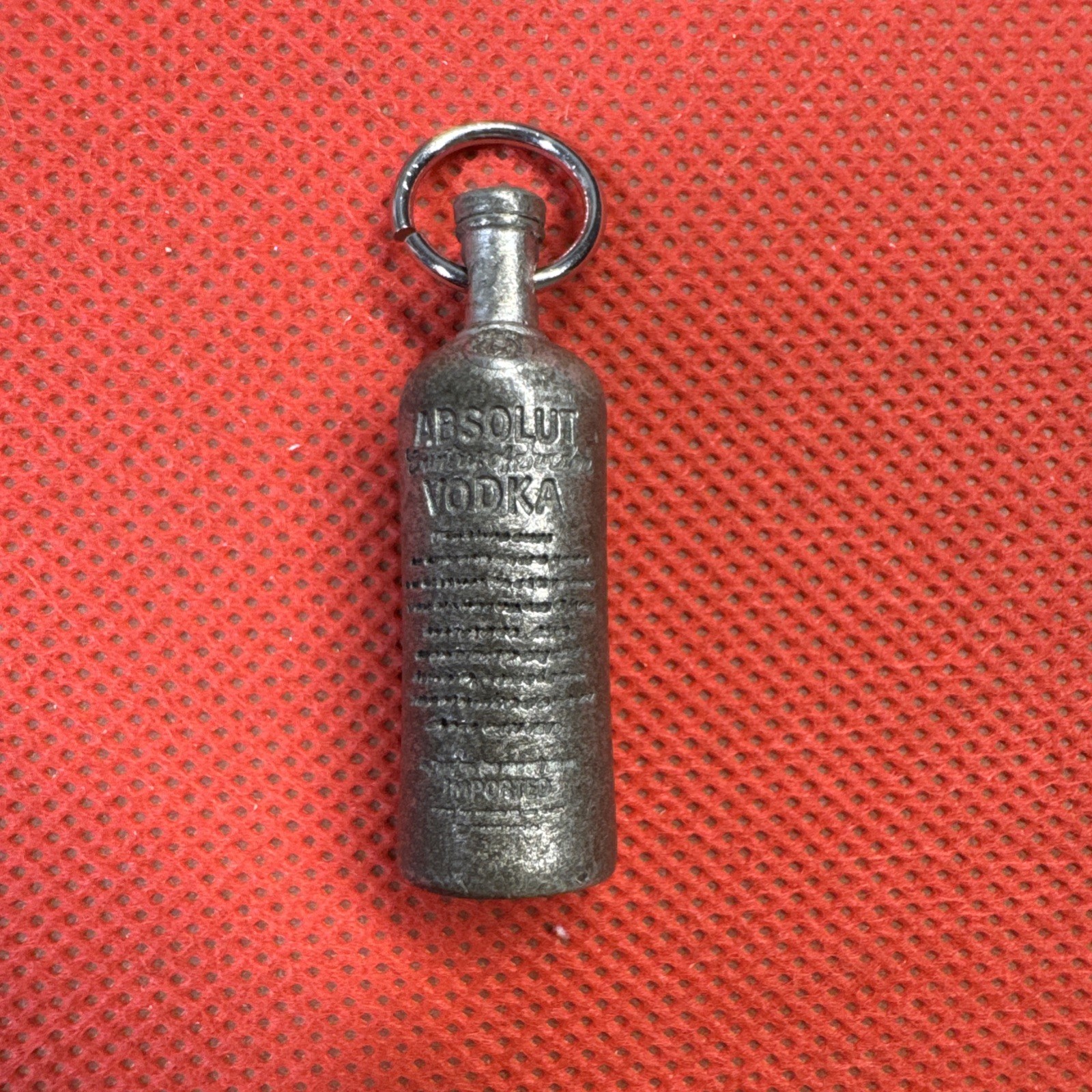 Vintage Absolute Vodka Bottle Pewter Distillery Key Chain Rare
