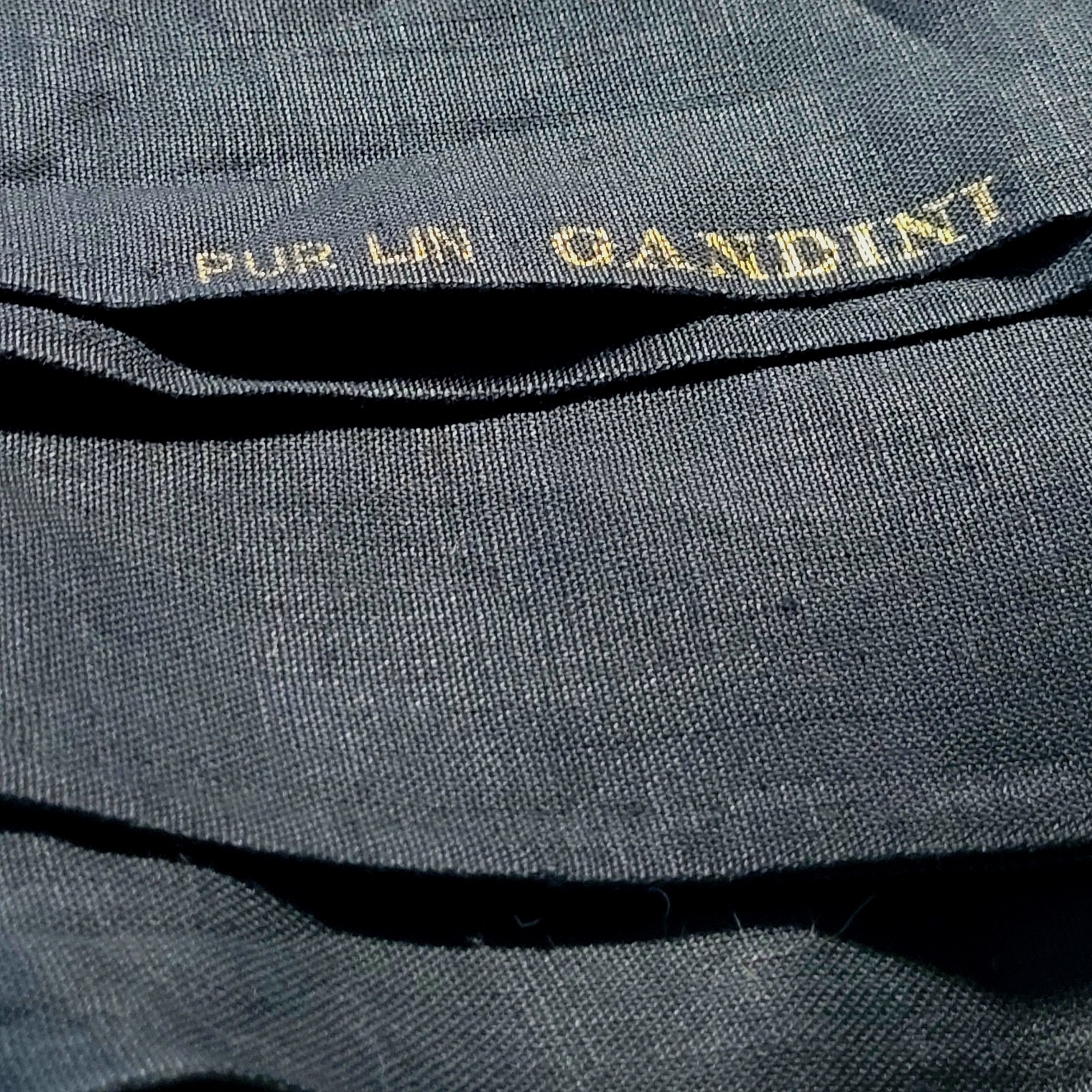 Vintage GANDINI Italy Pure Linen Fabric Black 3 Yds 50