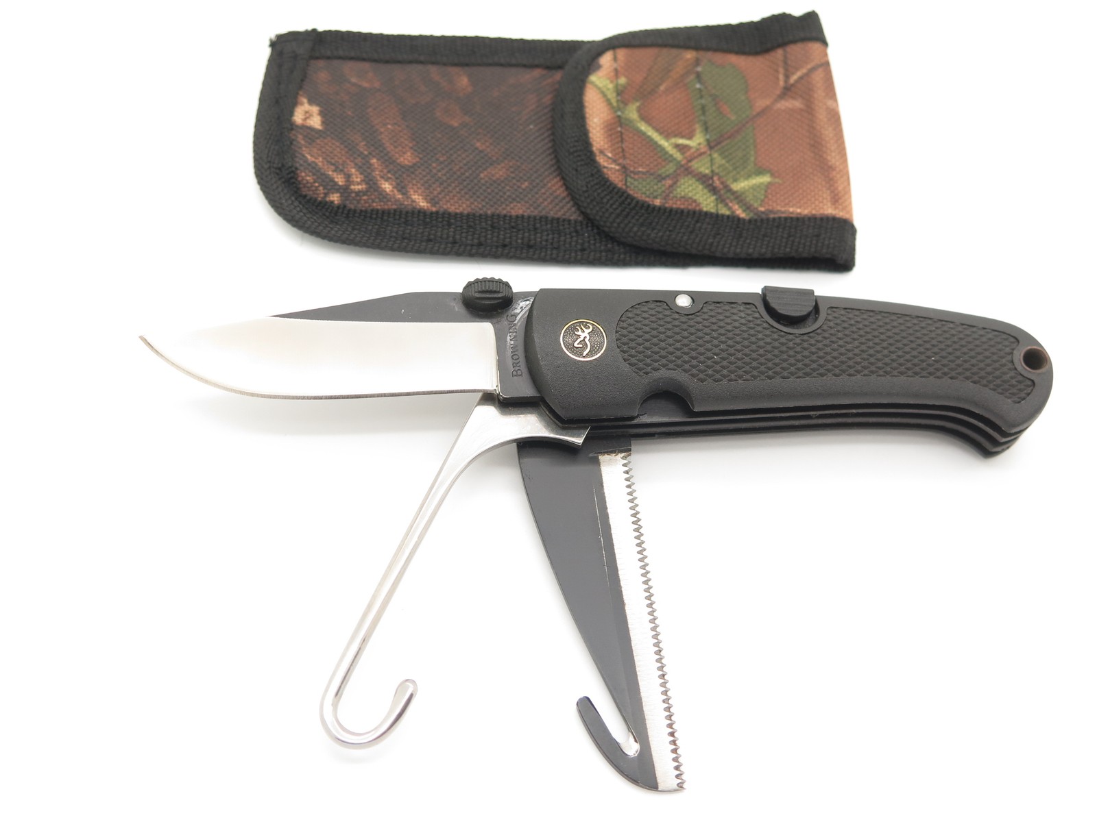Vtg Browning 630 Duck Commander Seki Japan Folding Bird Hunter Lockback Knife