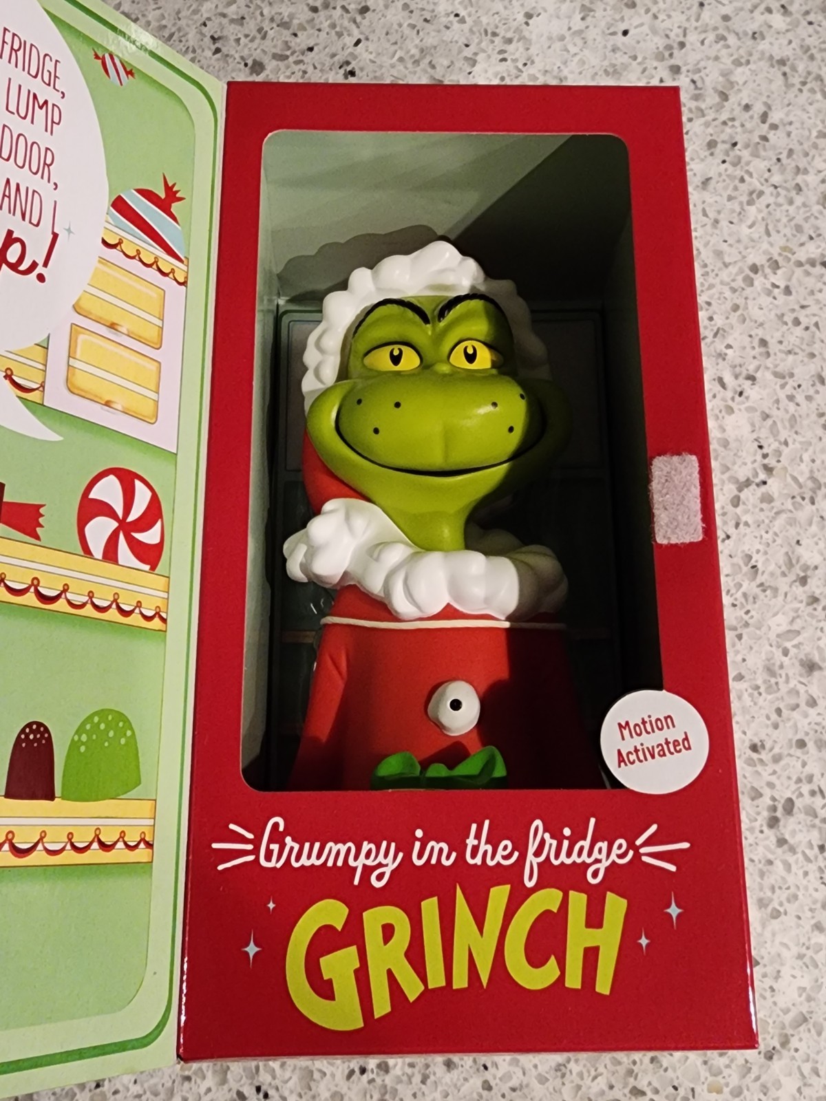 Hallmark The Grinch Grumpy In The Fridge Talking Motion Activated 2013 - NEW