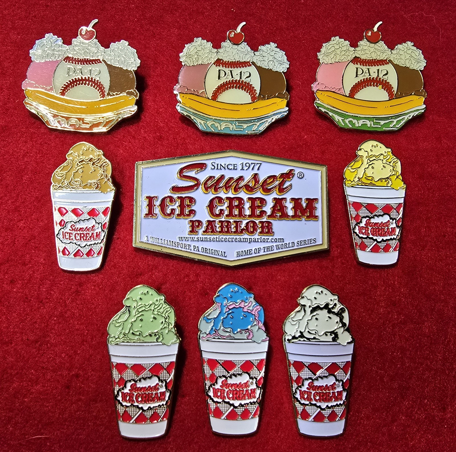 Sunset Ice Cream Parlor Little League World Series Pins Plus Banana Split Sundae