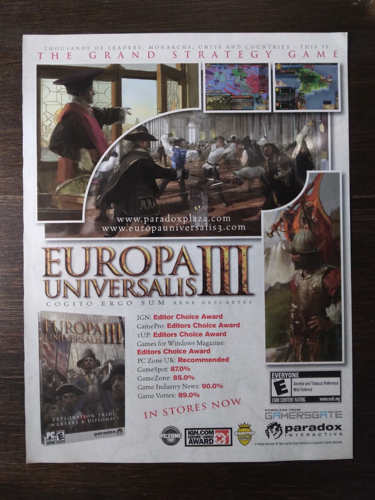 Europa Universalis 3 Vintage Video Game Print Ad 2007 Retro Promo Pin-Up Art 