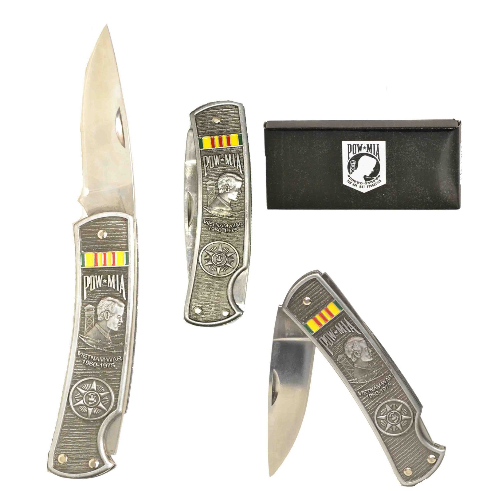 POW MIA, Vietnam War, Folding Pocket Knife - 7.5''Total Length