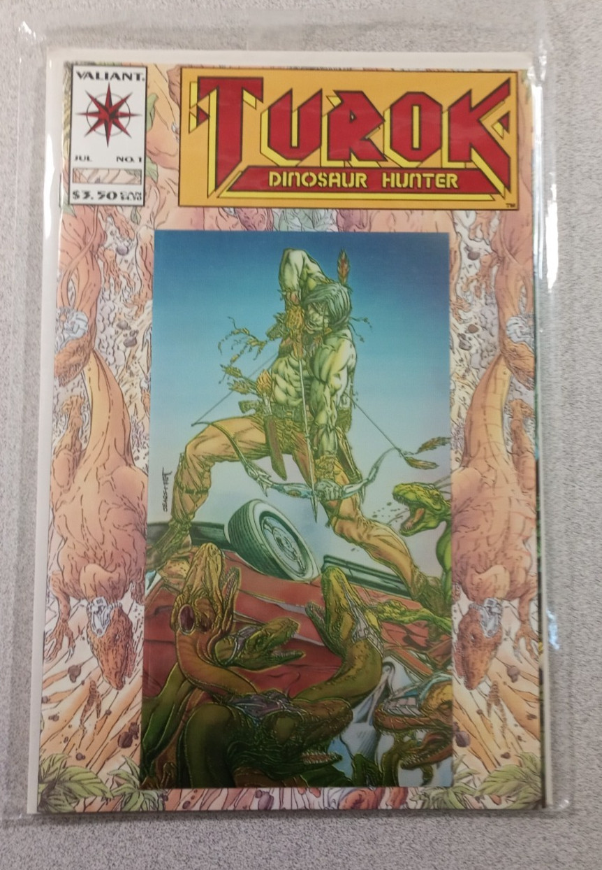 Turok Dinosaur Hunter #1 Valiant 1993 - NM Near Mint RARE Gold Foil Logo Variant