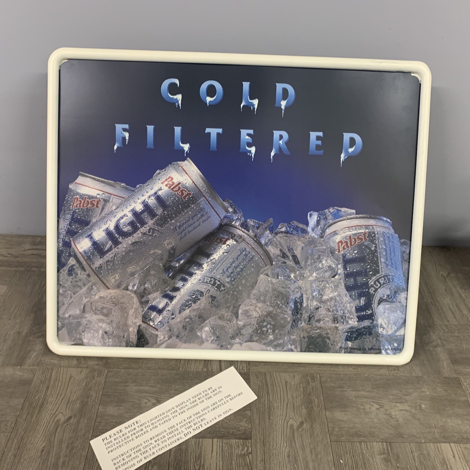 VTG Pabst Beer Backlit Light Up Sign NOS  Bar Advertising Beer Brewery 21\