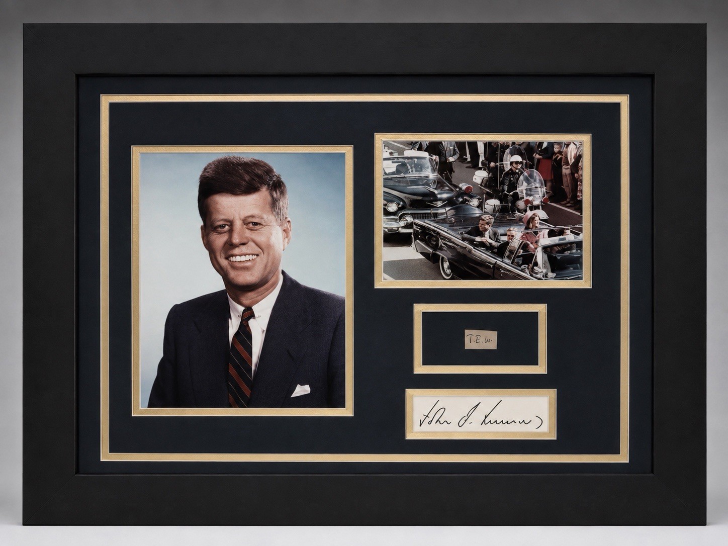 John F. Kennedy Custom Framed Signed Cut Display (JSA) Presidential Original