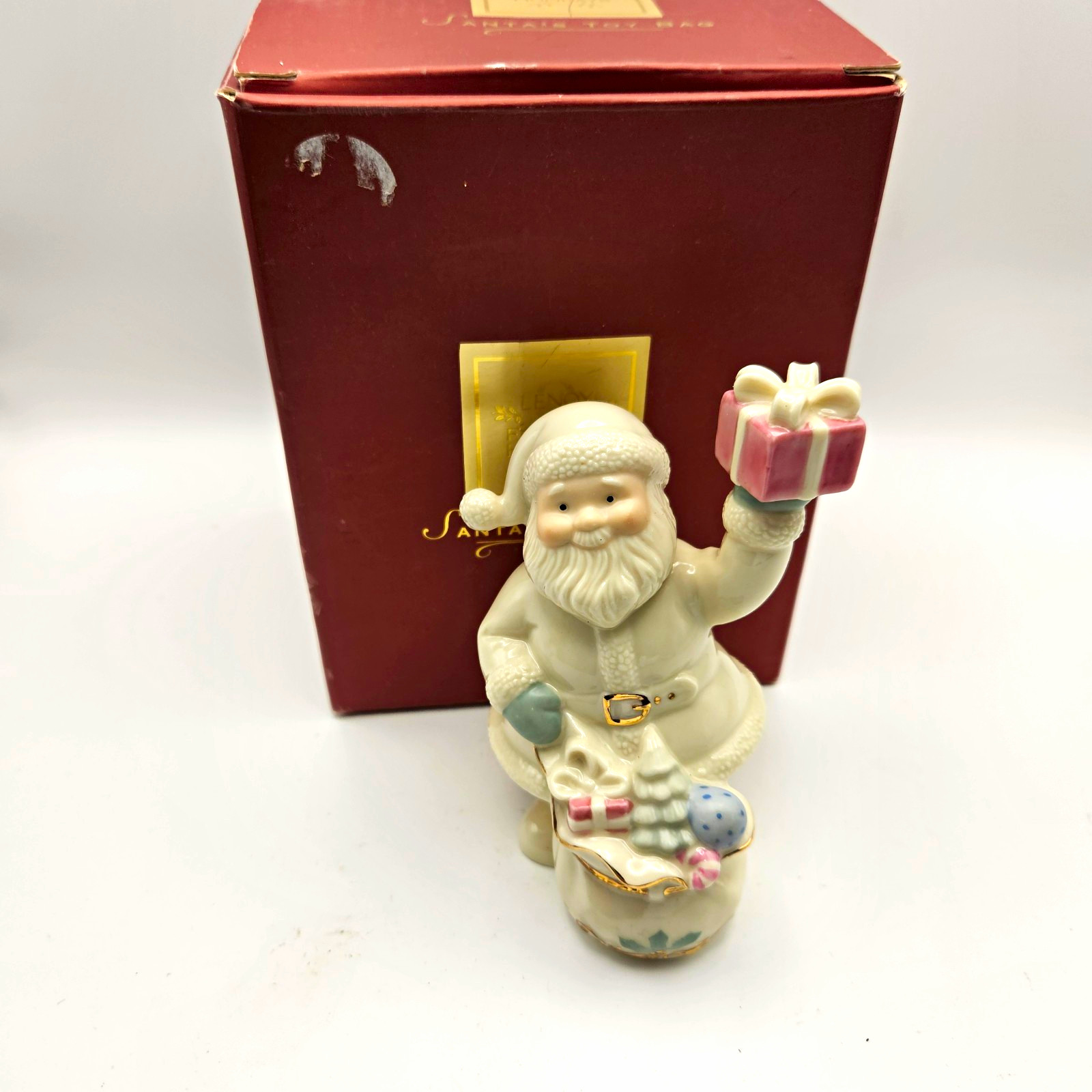 Lenox For the Holidays Santa’s Toy Bag Santa Porcelain Figurine Boxed
