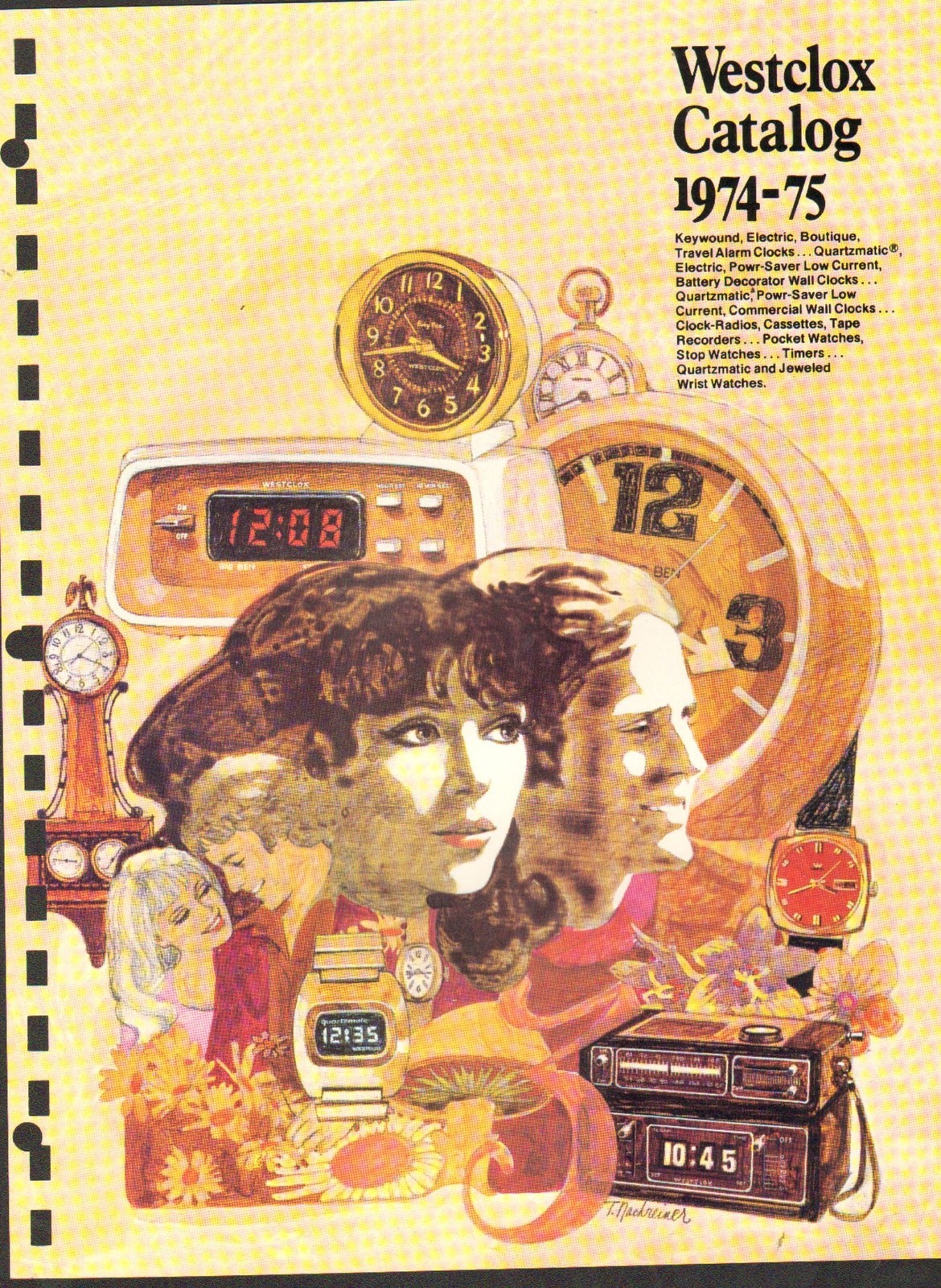 VINTAGE AD SHEET #2044 - WESTCLOX CATALOG ALARM CLOCKS