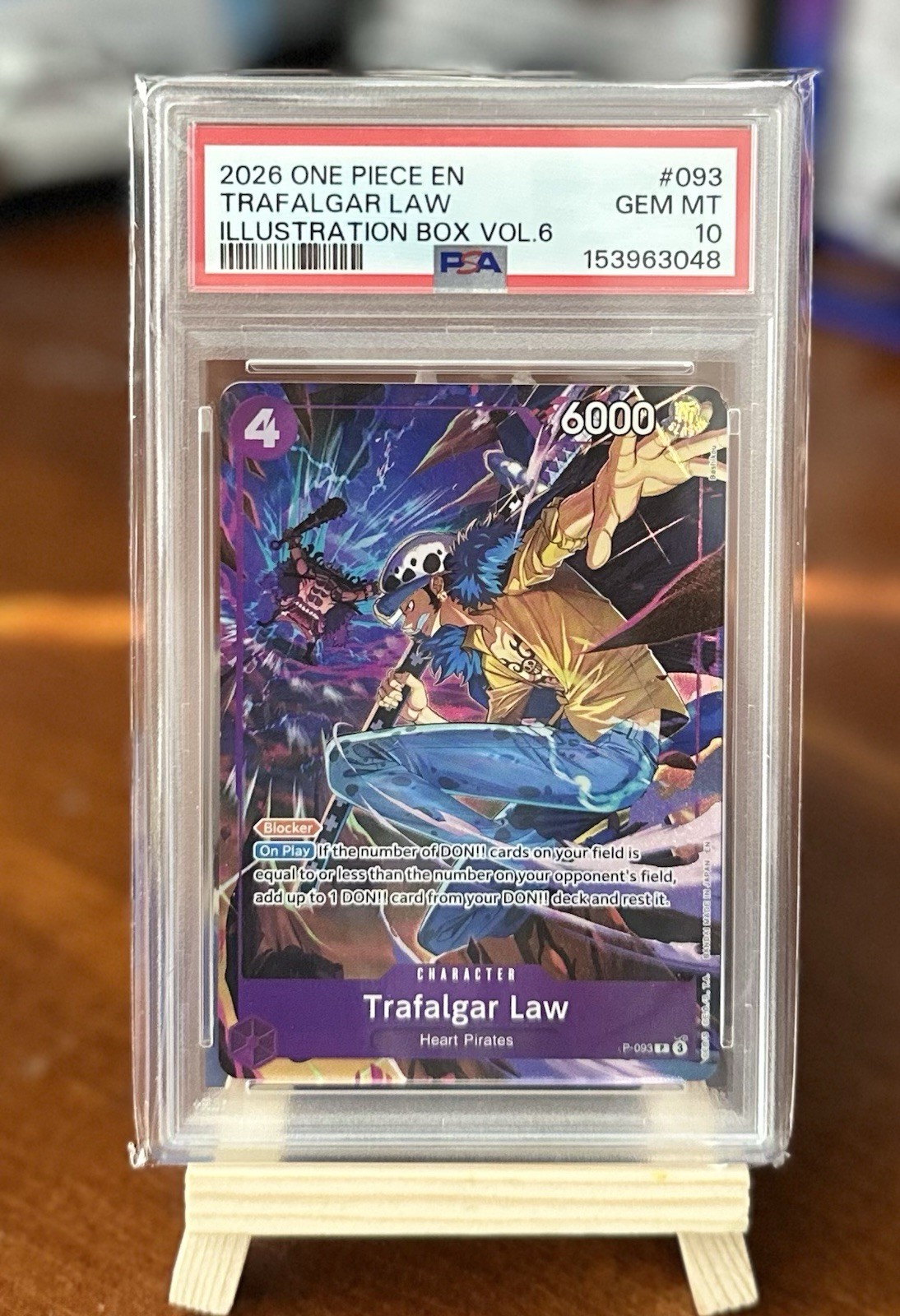 2026 ONE PIECE PROMOS ILLUSTRATION BOX VOL.6 #093 TRAFALGAR LAW PSA 10