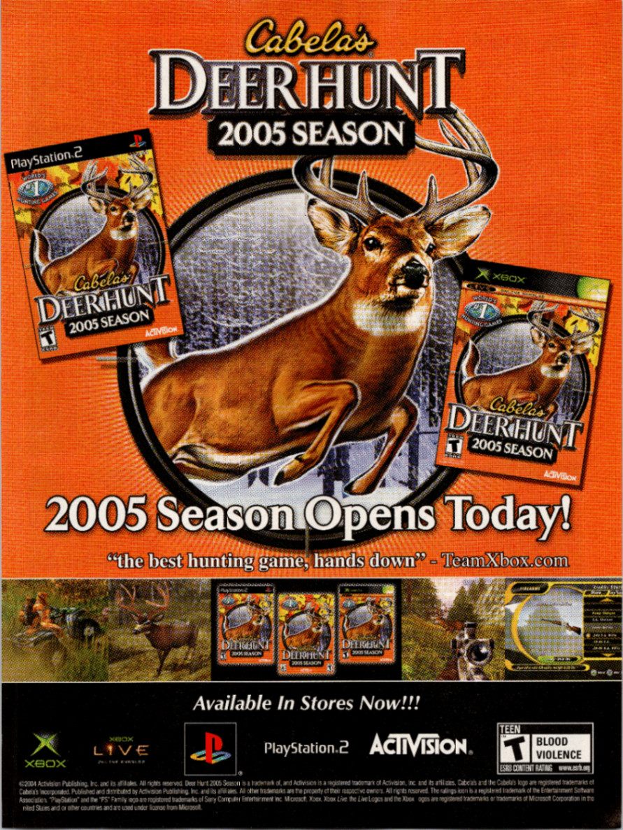 Cabela's Deer Hunt 2005 Season PS2 Xbox Activision Vintage Magazine Ad Print