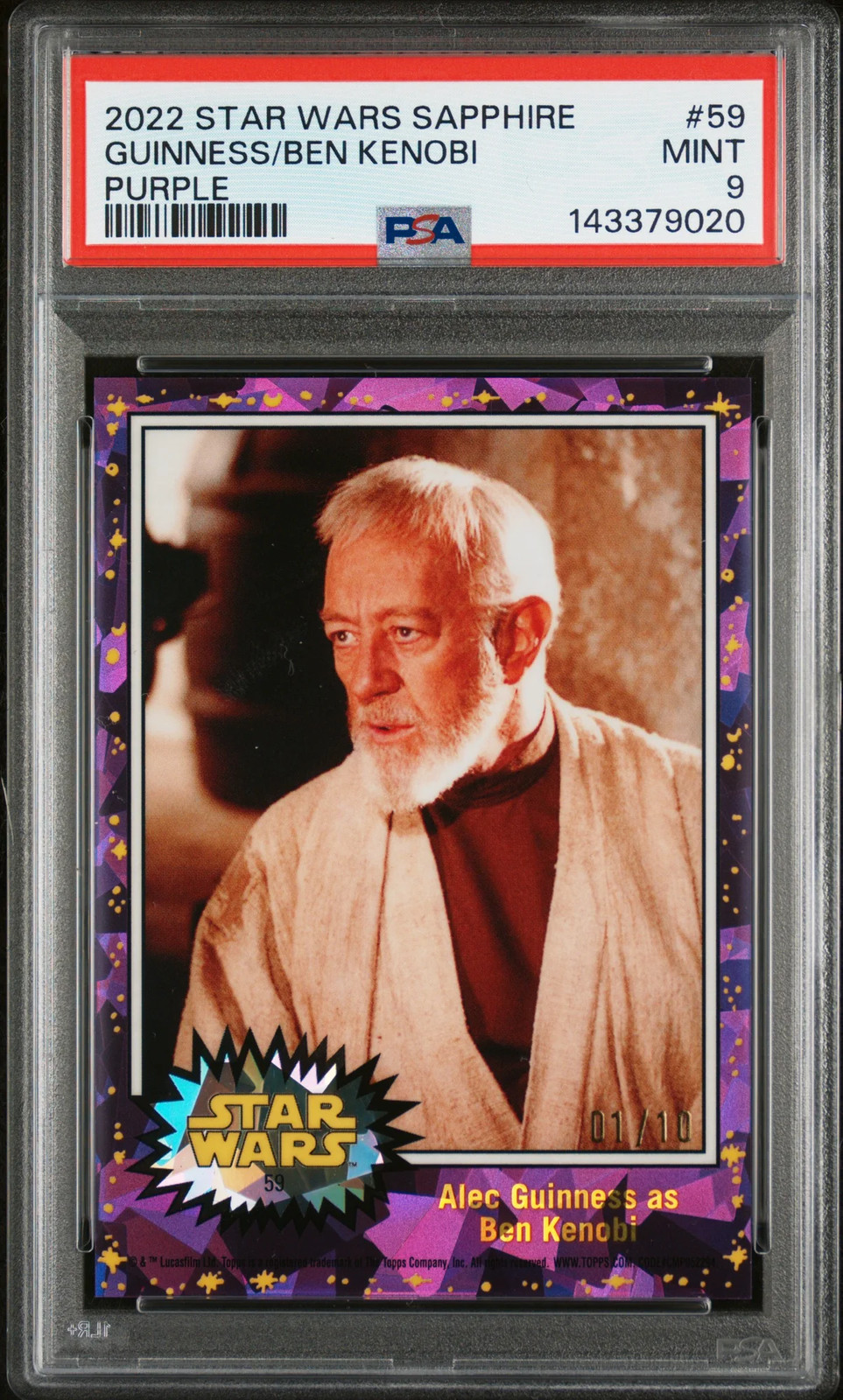 2022 Topps Chrome Sapphire Edition Star Wars Guinness Ben Kenobi #59 PSA 9 ALPHA