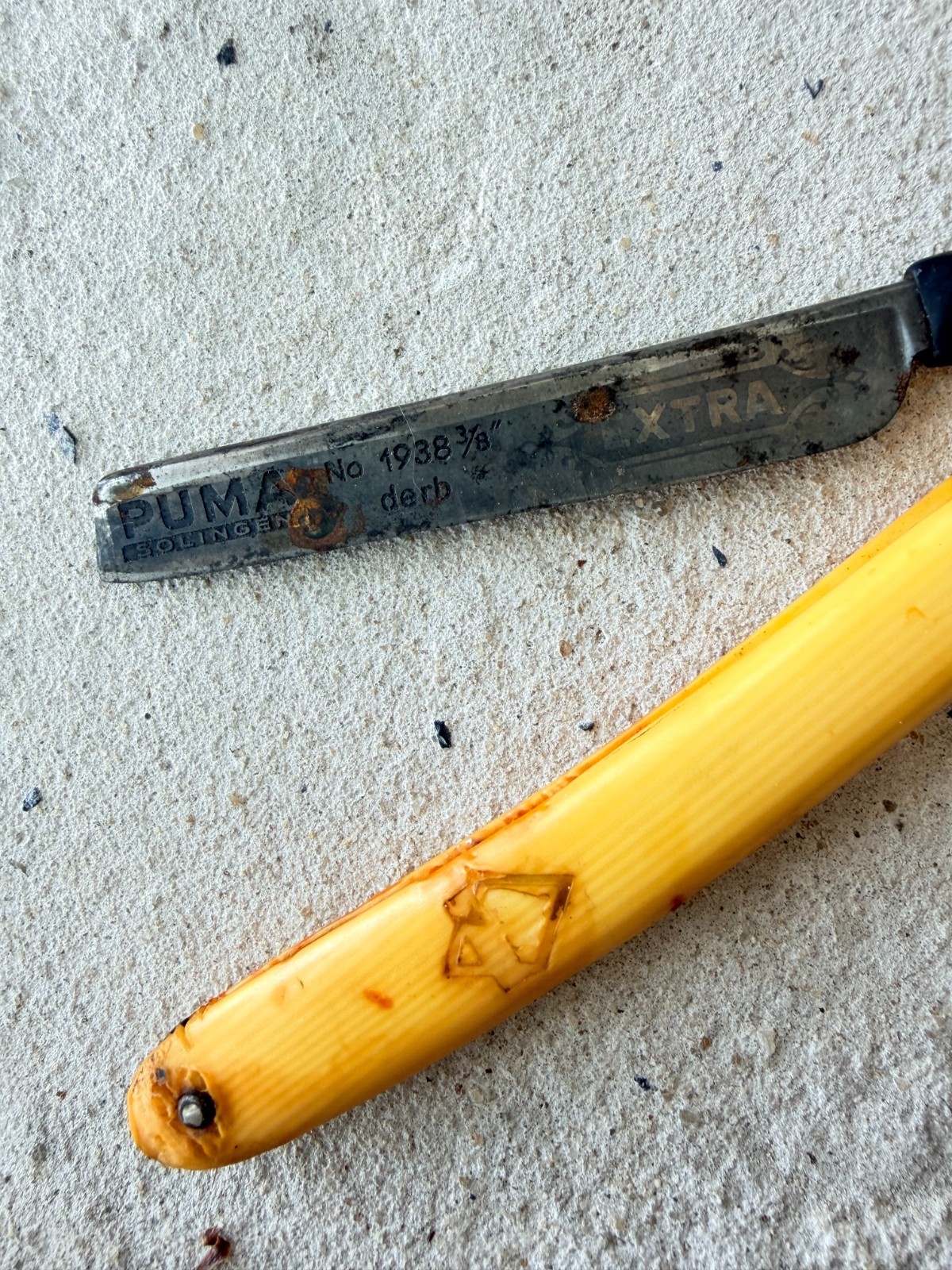 Vintage Puma No 1938 7/8 Straight Razor Solingen Germany For Restoration