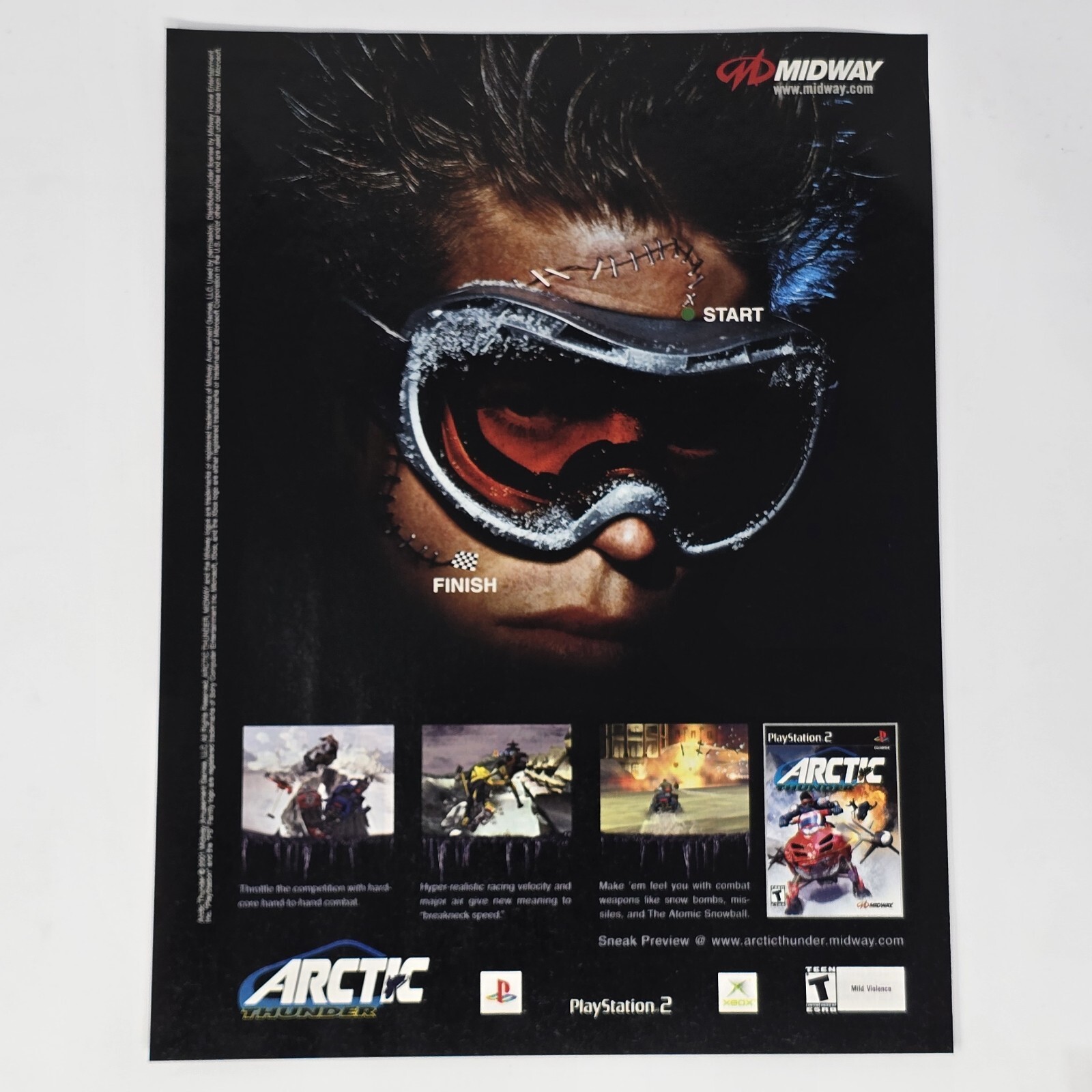 Arctic Thunder PS2 Xbox Midway Start Finish Print Ad/Poster Official Promo Art