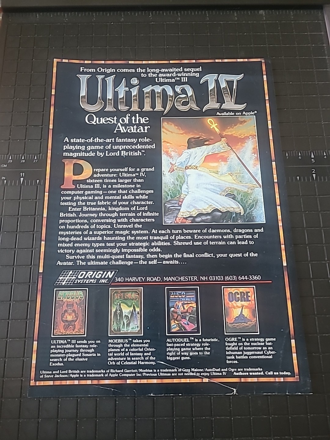 Ultima IV Origin Systems Compute Game Print Ad 1986 8X11 