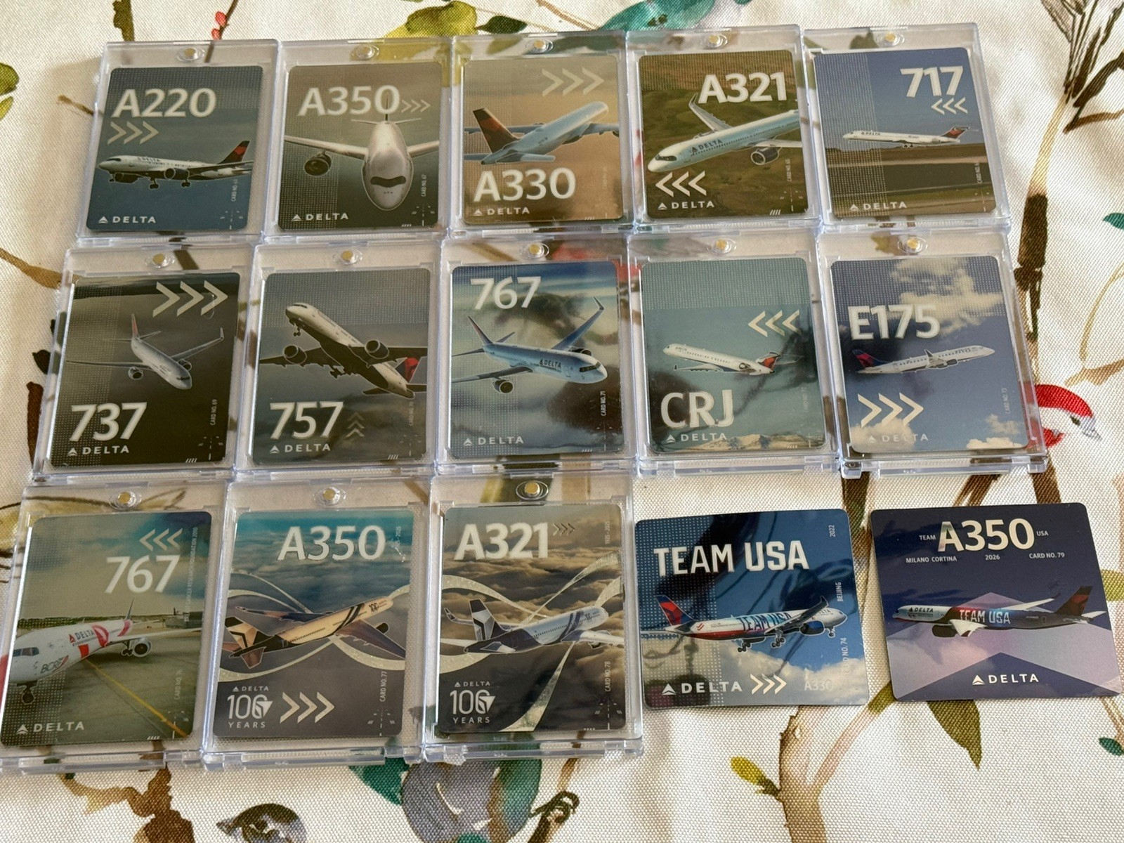 Delta Airline Pilot Trading Cards Complete 15 card set released in 2025. 