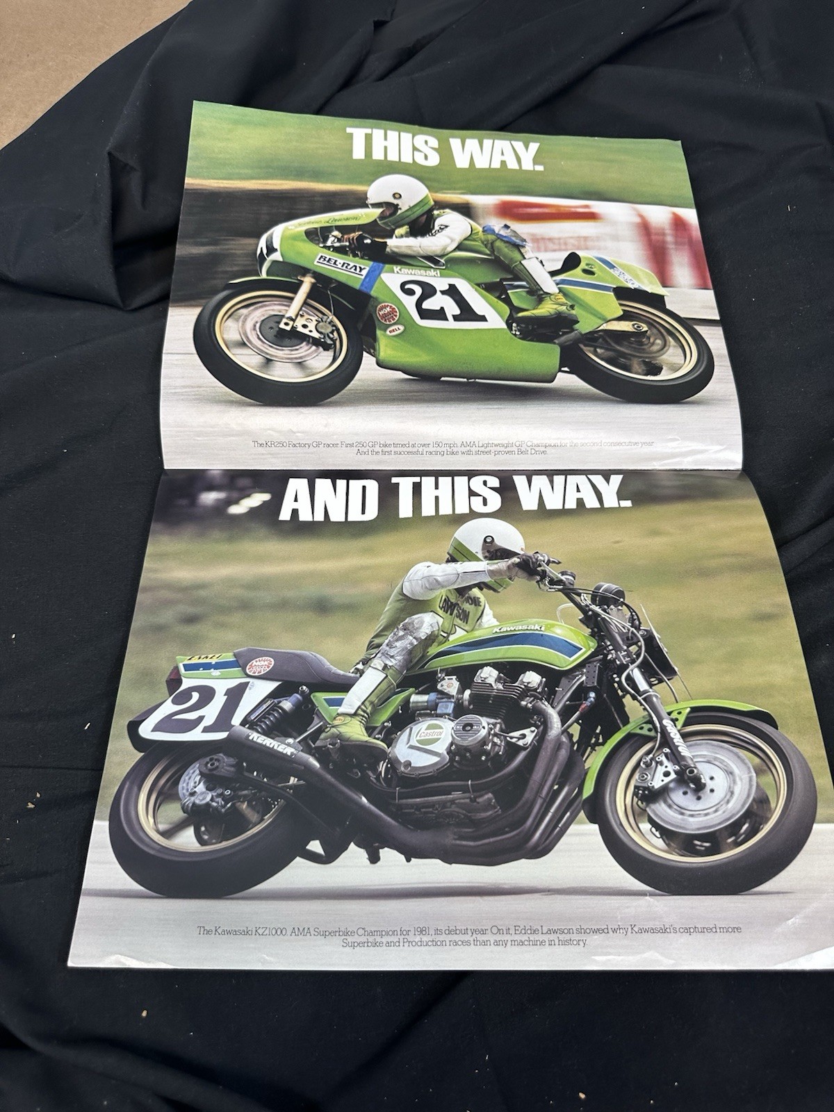 Vintage Edddie Lawson AMA Kawasaki National Champion 2 Way Poster