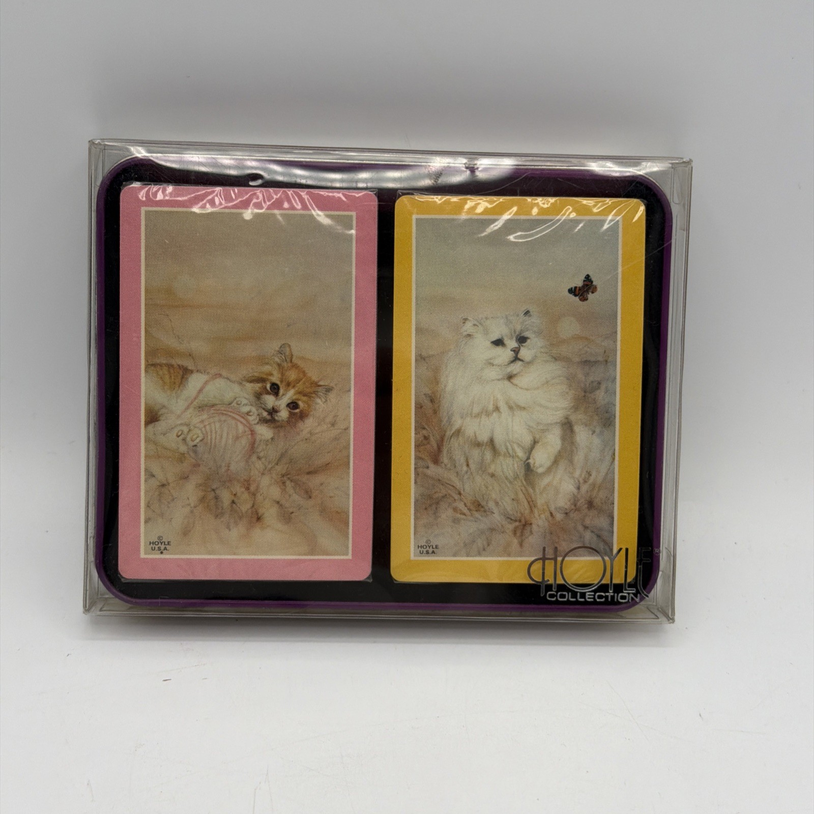 Vintage Hoyle Kitten Cats Animal Playing Cards Double Deck Set Jumbo Face SEALED