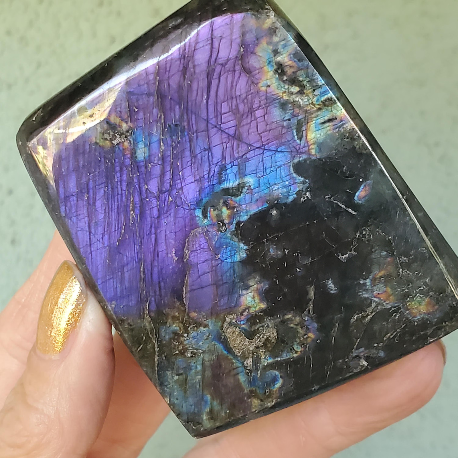 Labradorite Spectrolite Dark Purple Flashy Freeform 188 grams